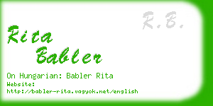 rita babler business card